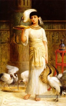 Alethe Attendant de l’Ibis Sacré au Temple d’Isis à Edwin Long Peinture à l'huile
